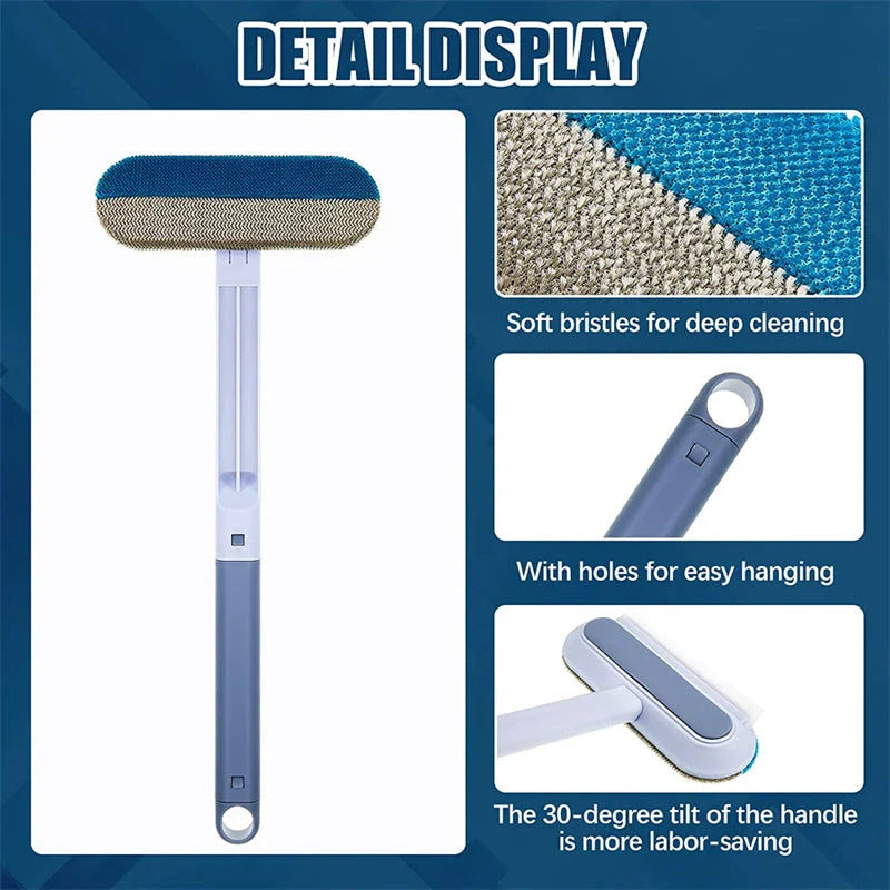 Versatile 4-in-1 Window and Surface Cleaning Brush with Soft Flannel-Covered Bristles for Effective Cleaning on Multiple Surfaces