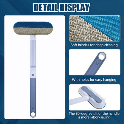 Versatile 4-in-1 Window and Surface Cleaning Brush with Soft Flannel-Covered Bristles for Effective Cleaning on Multiple Surfaces