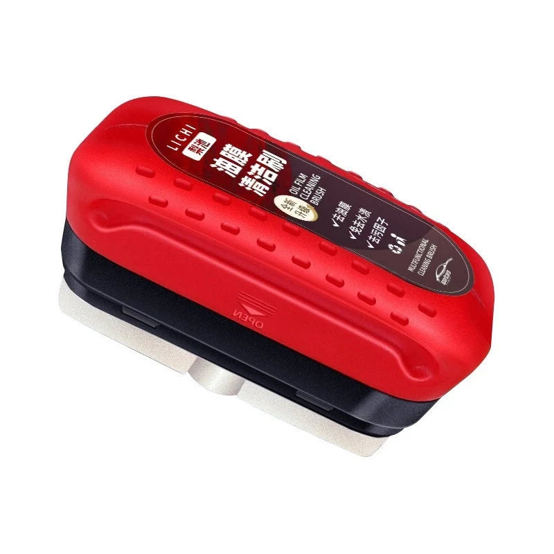 Automotive oil film cleaning brush with hydrophobic effect for windshield clarity