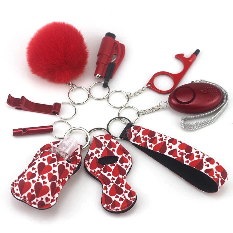 Keychain accessory bottles in various colours, made from durable artificial leather