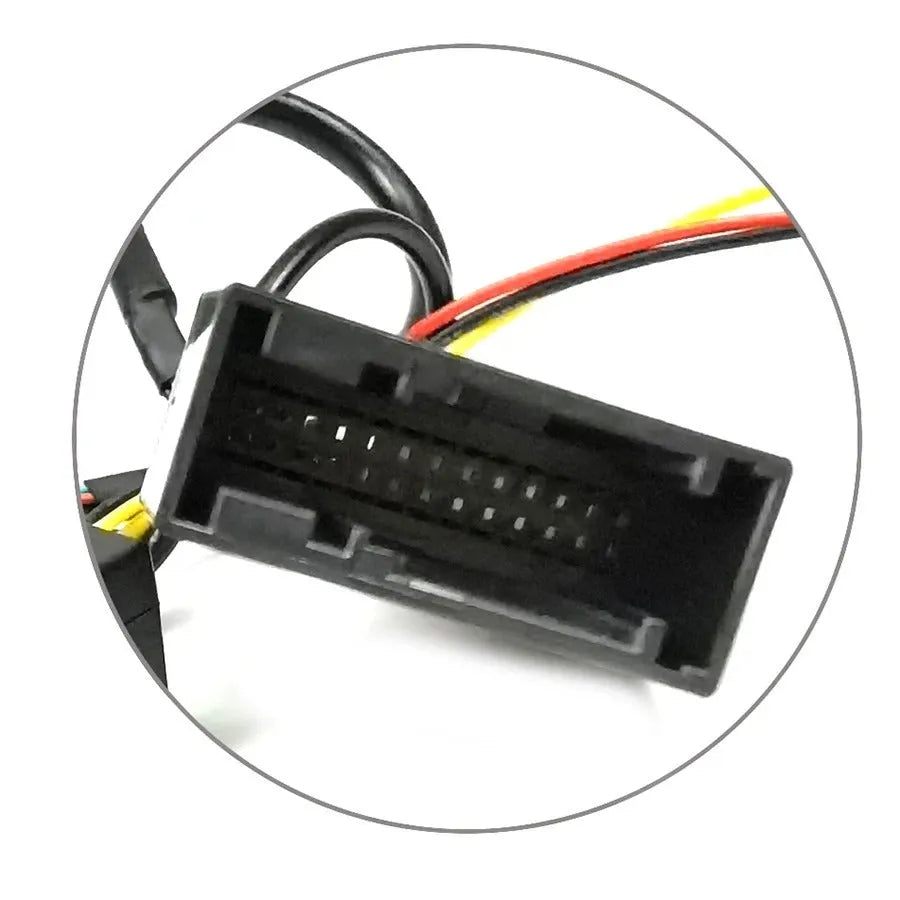 Black car camera conversion box for MIB systems in Volkswagen and Skoda vehicles