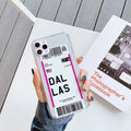 TPU silicone ticket phone case for iPhone 11 Pro Max in rose red with graffiti print back cover