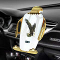 Wireless charging car phone holder with suction cup mount in black gold colour option