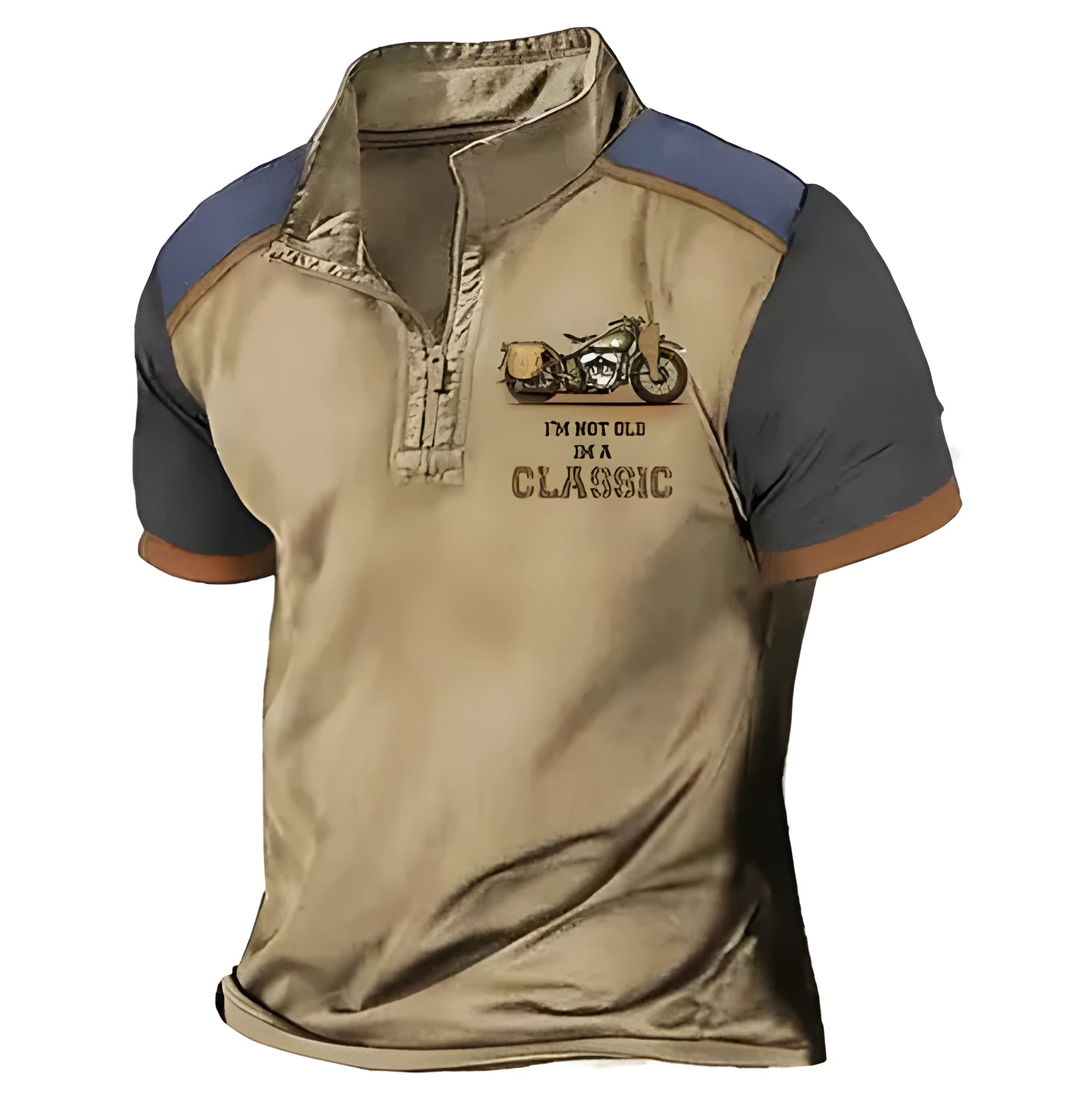 Golf polo shirt with digital 3D printing in a solid colour, loose pullover style.