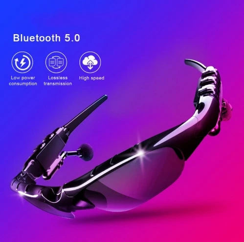 Bluetooth 5.0 smart sunglasses with wireless headphones and polarized lenses