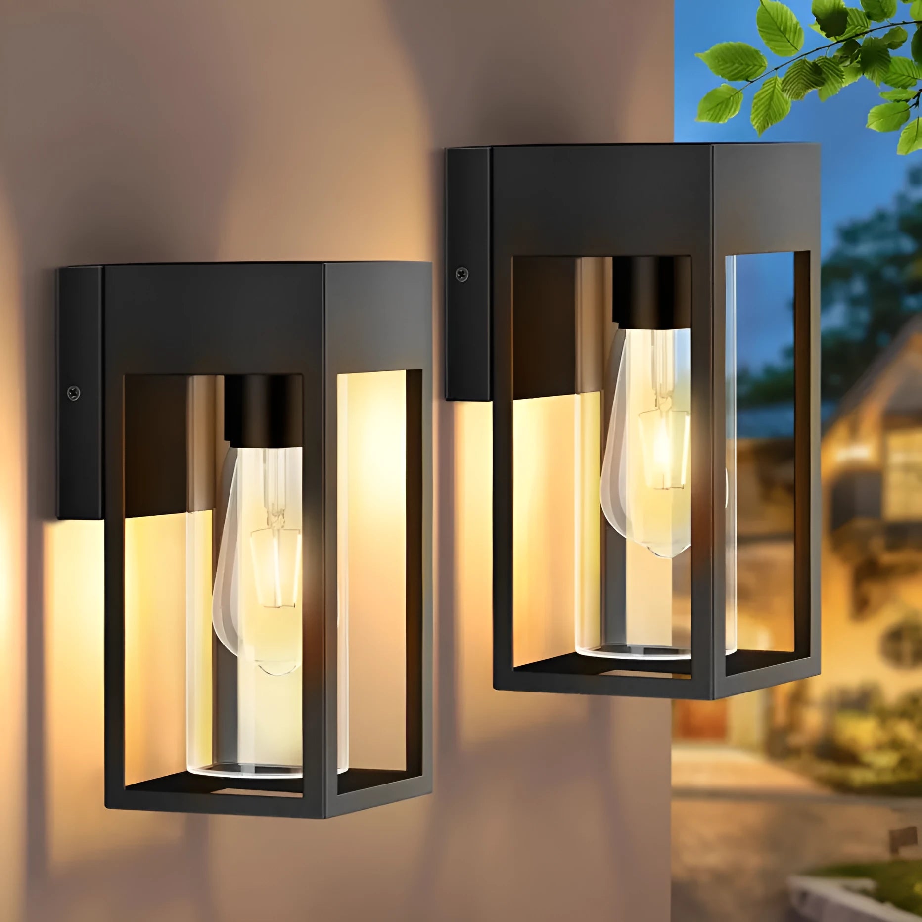 Outdoor waterproof wall lamp black aluminium IP55 for corridor and garden use