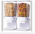 Countertop cereal dispenser with chute opening and levers, 5.5 quart capacity, black colour