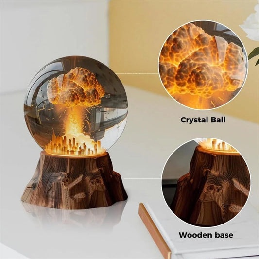 3D Mushroom Cloud Atomic Bomb Explosion Night Light on a desk