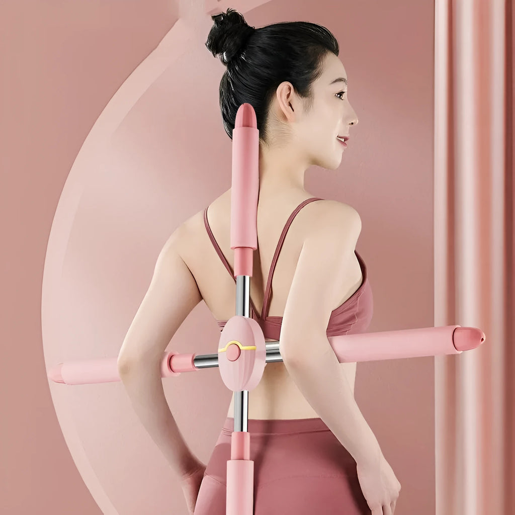 Children's adjustable yoga back stick in pink or blue for fitness body shaping practice
