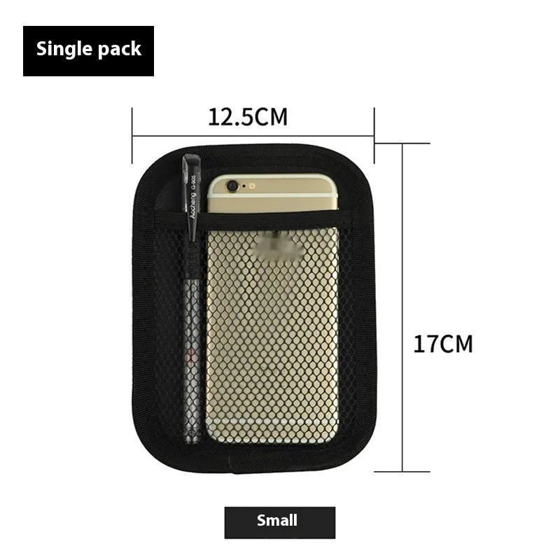 Adhesive mesh pocket storage shopping bag for car and home, polyester net pocket, large size