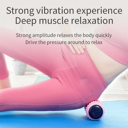 USB Charging Electric Yoga Ball in blue and pink for muscle relaxation and massage