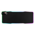 Black mech style gaming mouse mat with TYPC interface, 300x800mm dimensions on natural rubber base