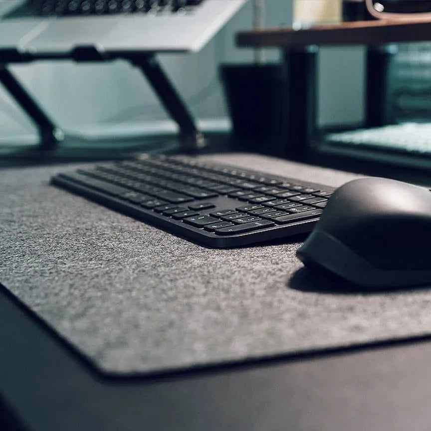 Felt mouse pad extra large thickened non-slip desk mat brown solid colour 800x400mm size