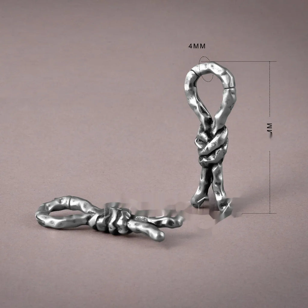 Copper creative bends auricle earring with 4mm gauge and hitched design for cartilage piercing