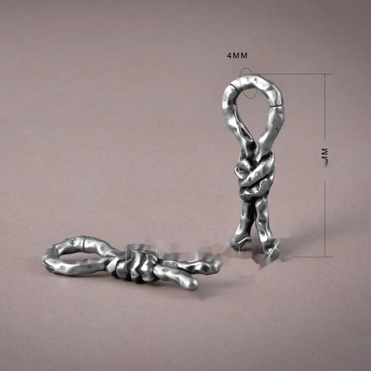 Copper creative bends auricle earring with 4mm gauge and hitched design for cartilage piercing