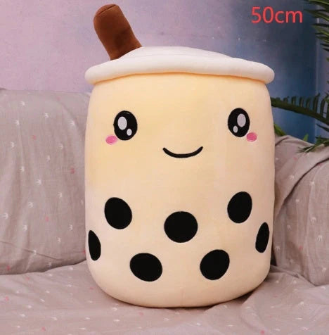 Strawberry Milk Tea Plush Boba Cup Toy in various colours and sizes