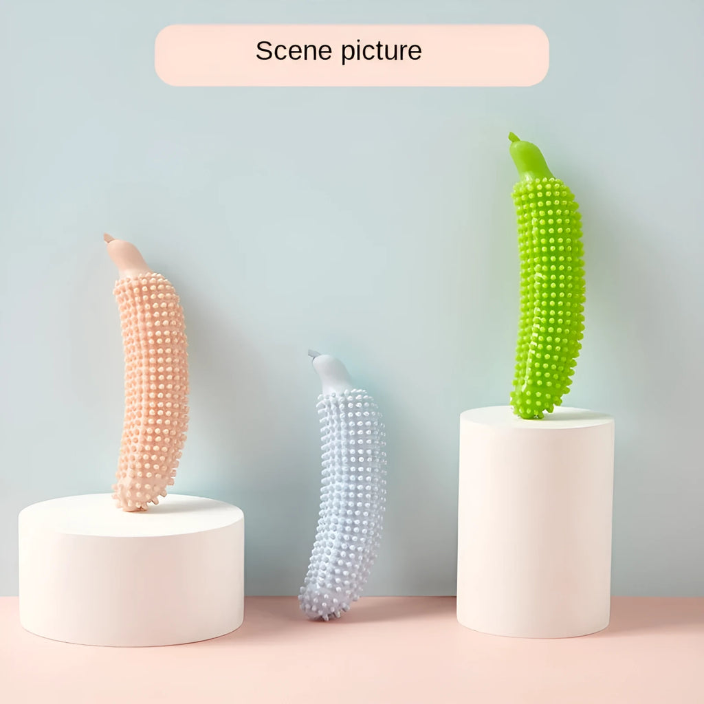 Cucumber-shaped dog chew toy in TPR material for teething relief and interactive training