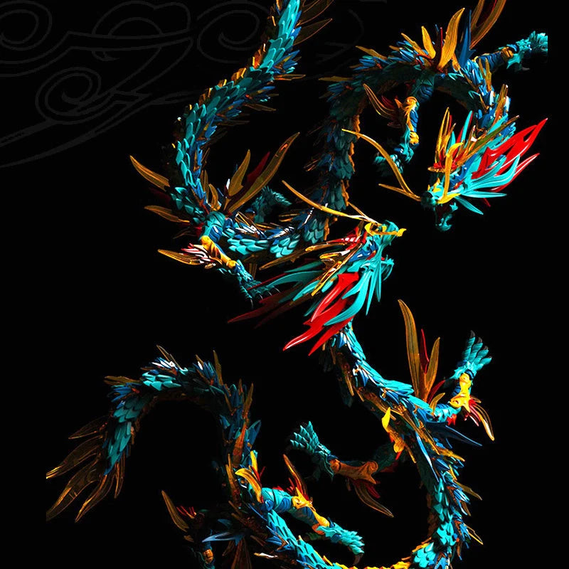 Oriental Blue Dragon PVC model kit, detailed and movable, based on Chinese mythology