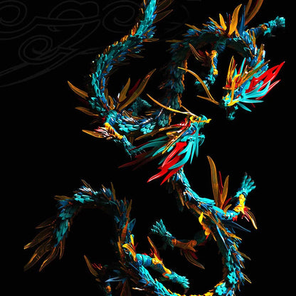 Oriental Blue Dragon PVC model kit, detailed and movable, based on Chinese mythology