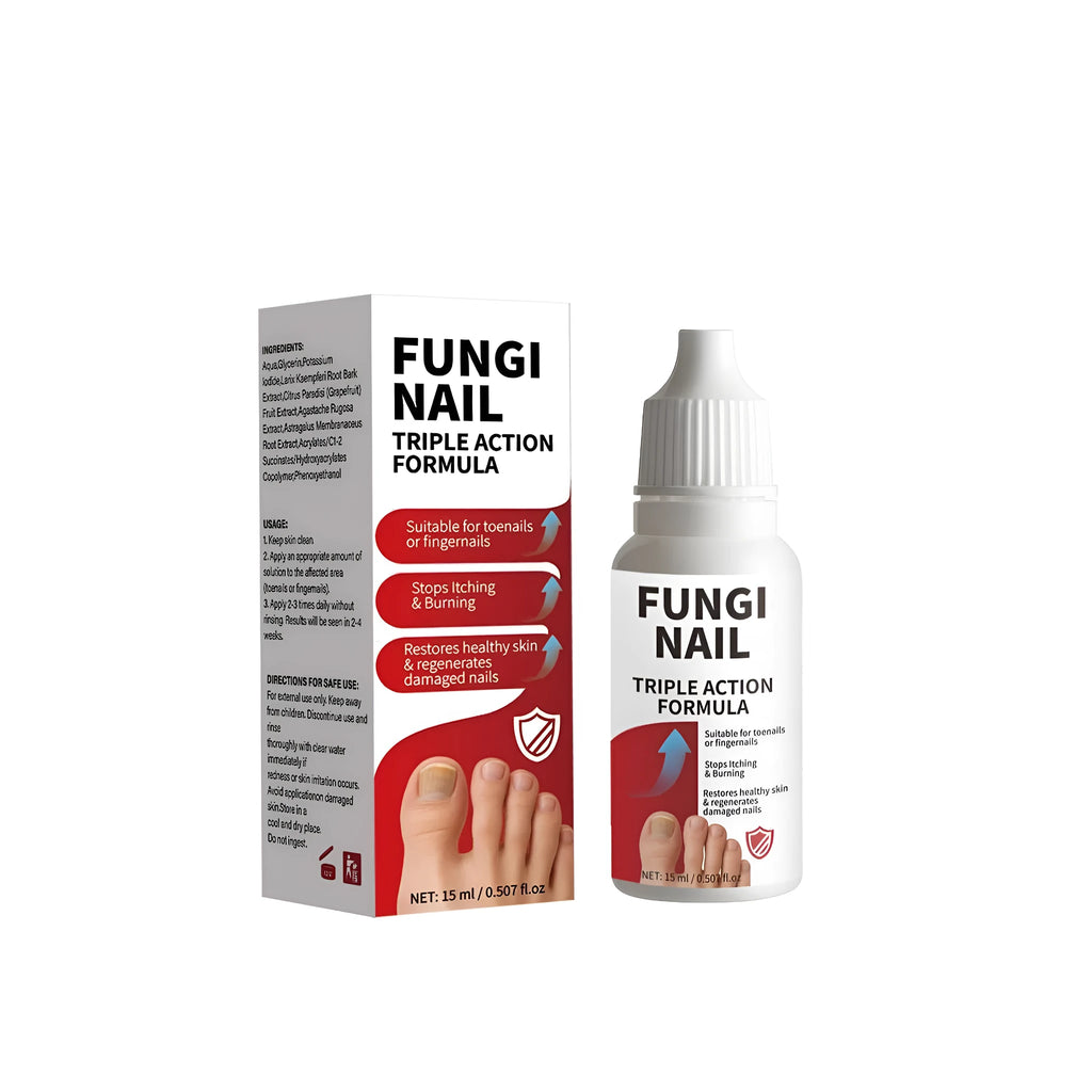 15ml bottle of anti-fungal nail repair solution with brush applicator for damaged nails