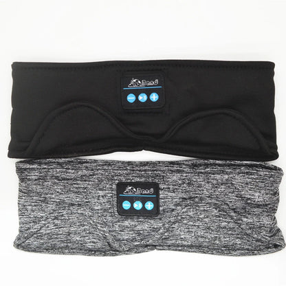 Bluetooth music headband with sleep scarf functionality in grey and black