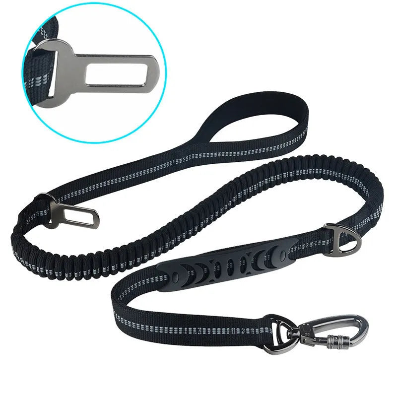 Polyester dog leash with metal hook, hand-holding design, 2.5 x 135cm, on plain background