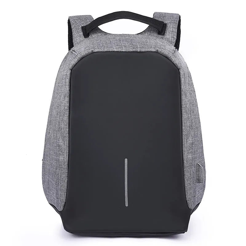 Men's 15.6 inch Oxford cloth laptop backpack with reflective strips and multiple pockets, purple colour