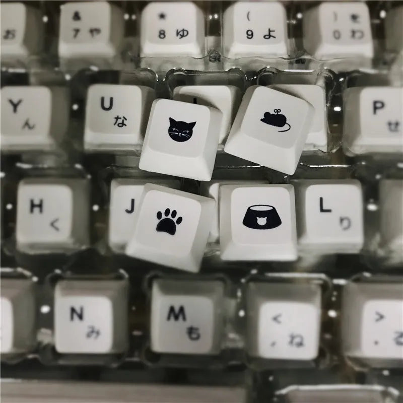 White Japanese keycap full set of 100 keys with sublimation printed characters for mechanical keyboards