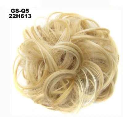 Synthetic wavy curly messy hair bun for women, 12cm diameter, high-temperature wire