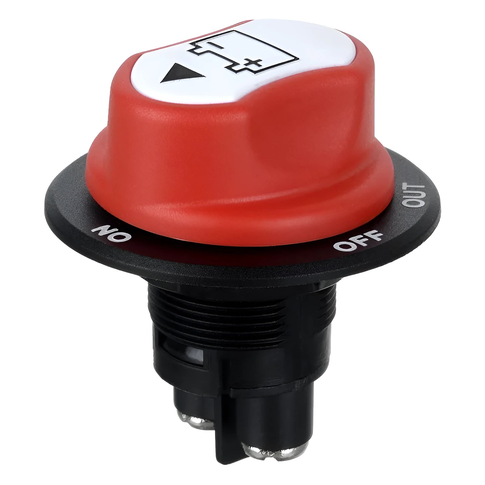 Car yacht RV battery switch with detachable red knob, 50A 100A 200A ratings, plastic body