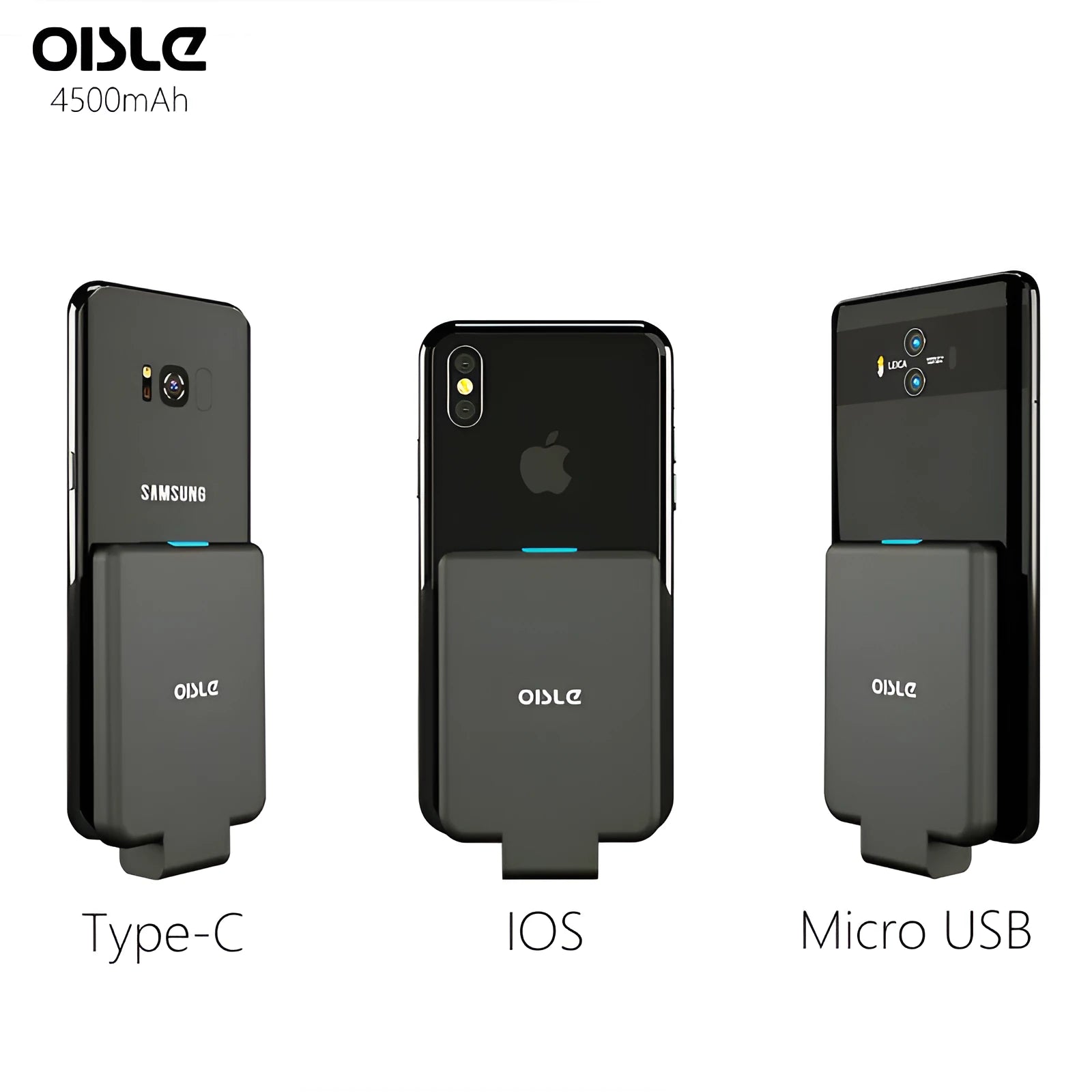MP282P 4500mAh back clip battery pack in black white blue pink and red colour options