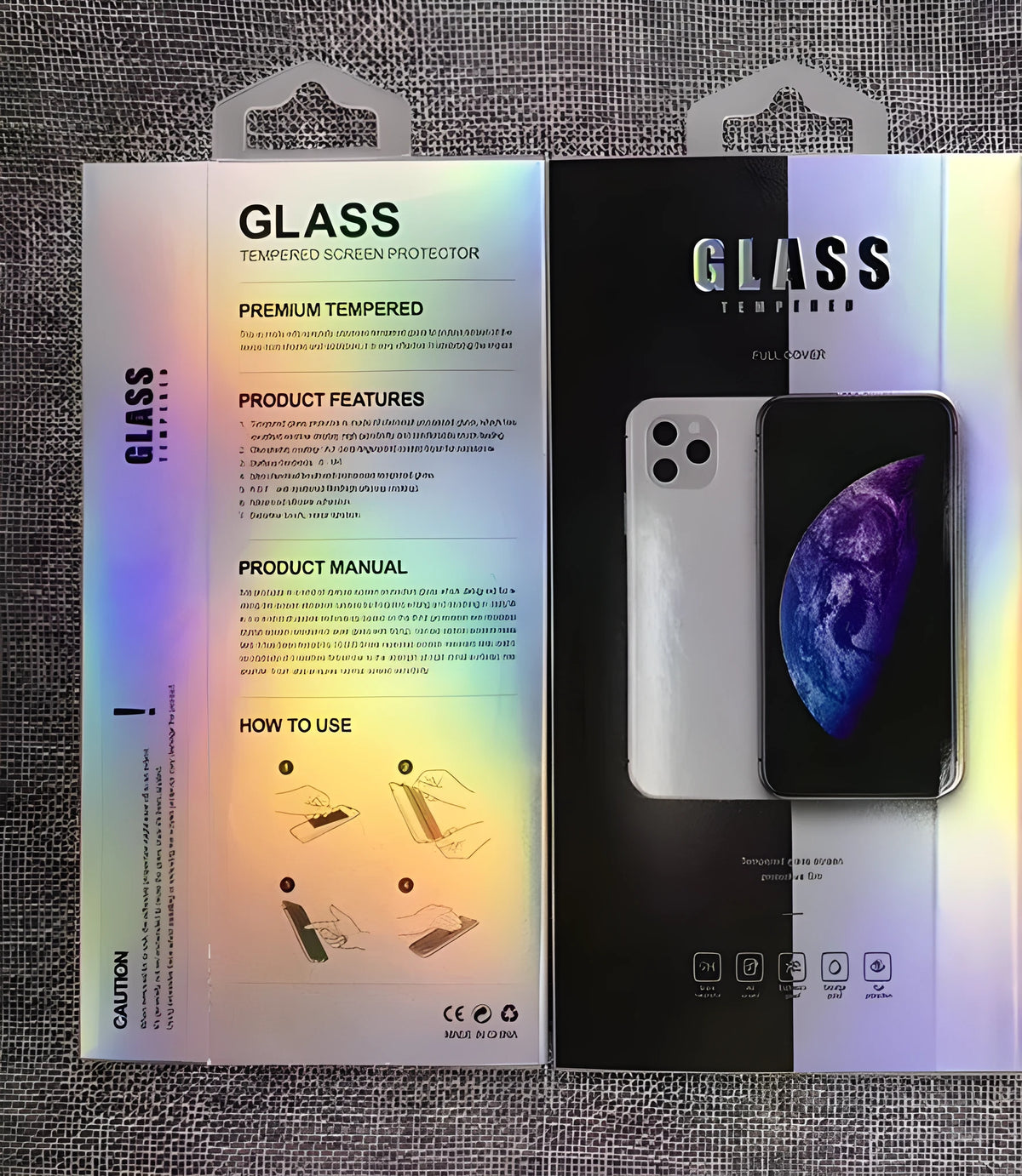 Luminous soft edge tempered glass screen protector for Apple iPhone models with fluorescent colour finish