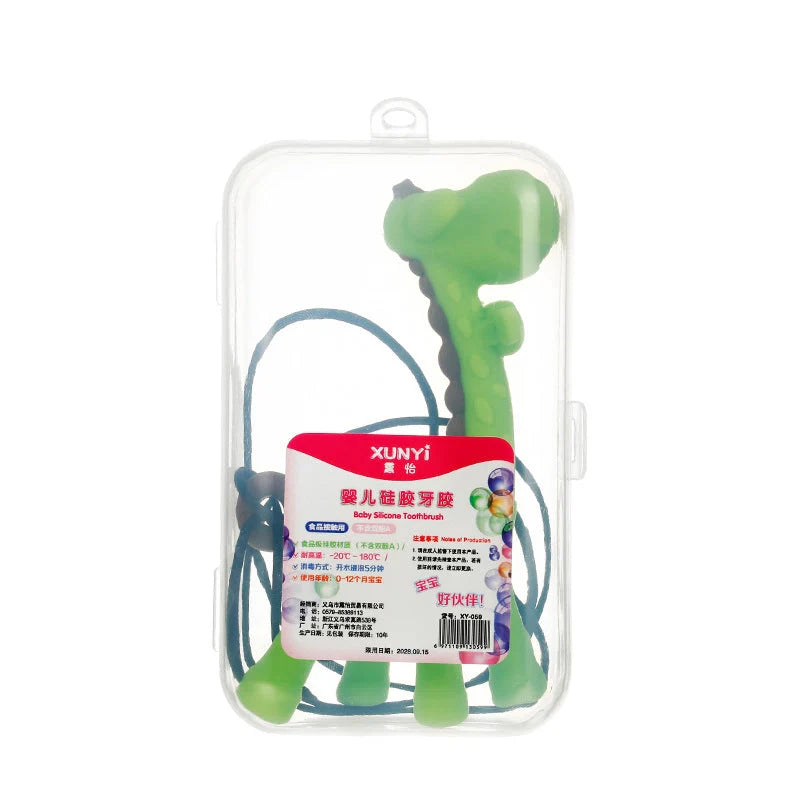 Food grade silicone banana teether toy for babies, safe and soothing for teething