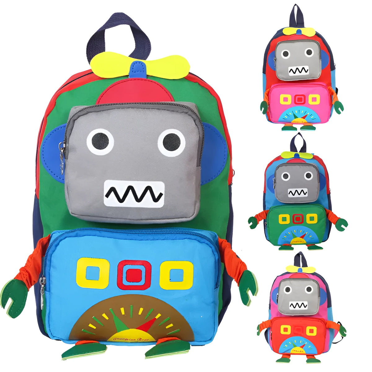 Children's backpack in Pink Blue Green and Gules 27cm by 20cm by 10cm for kindergarten