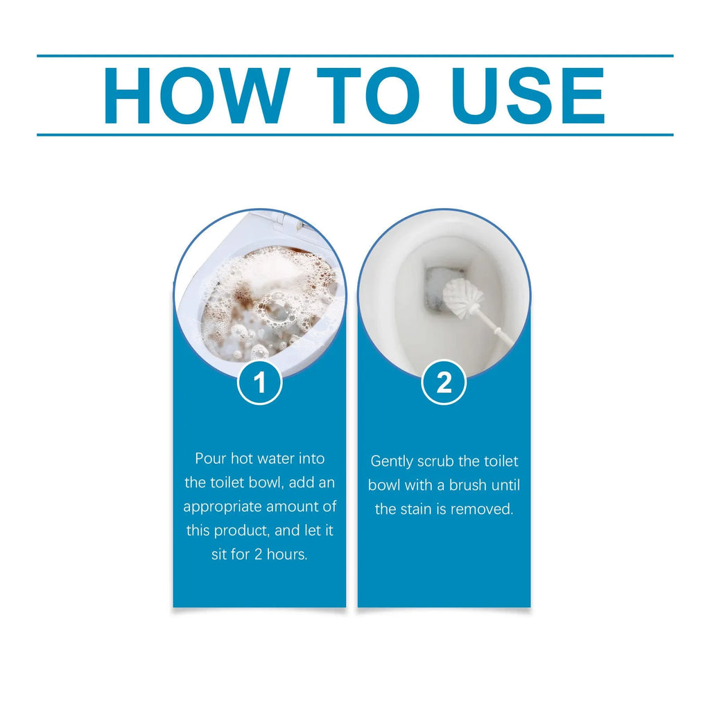 Four sachets of toilet cleaning powder on a bathroom background, total weight 120g.