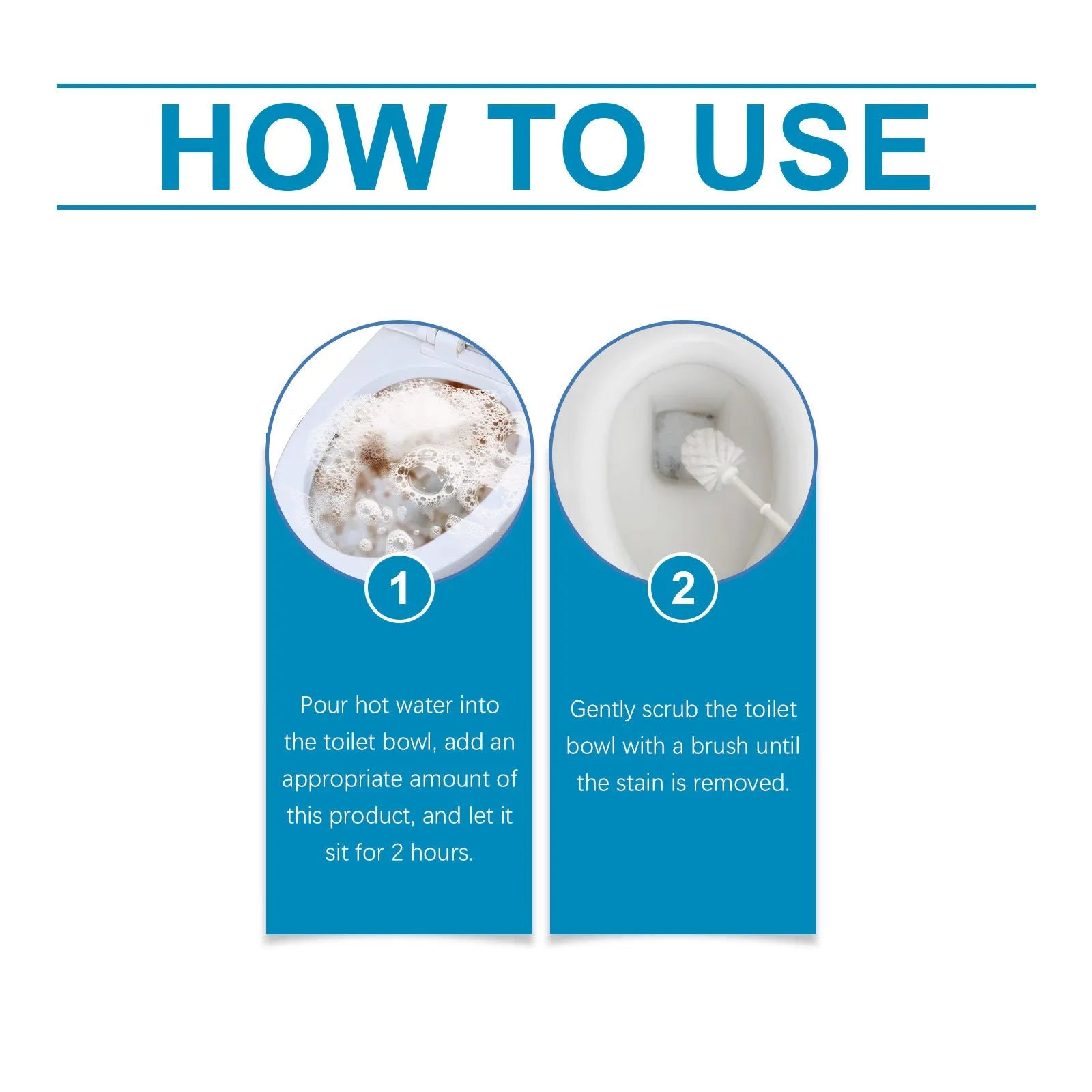 Four sachets of toilet cleaning powder on a bathroom background, total weight 120g.