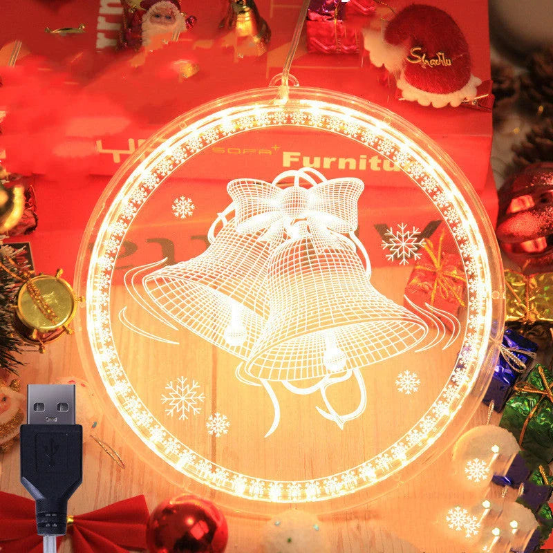 3D Christmas theme LED string lamp with warm white glow for festive home decor
