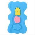 Baby bath sponge non-slip mat in blue – 4.7 cm thick polyurethane cushion with suspended bag design