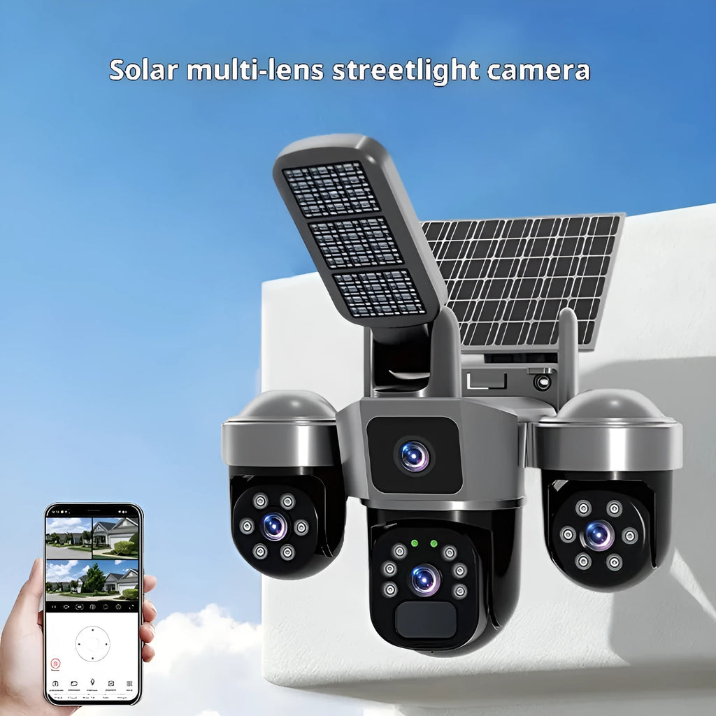 Outdoor 4G solar camera with full-colour night vision, two-way voice, and ABS plastic housing