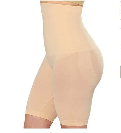 Seamless high-waist shorts in various colors and sizes, designed to smooth and shape the body for a flattering look under any outfit.