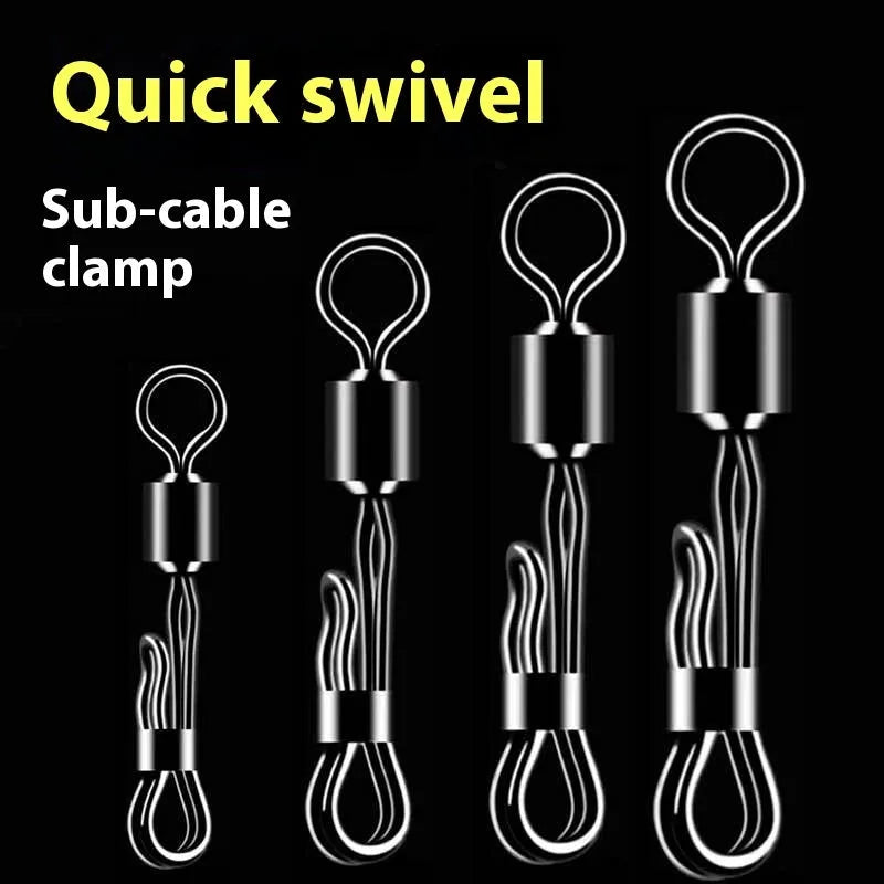 Brass quick line change barrel swivel clamp set for fishing reel maintenance
