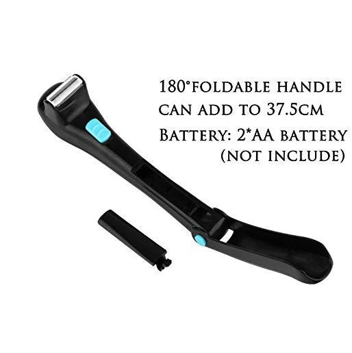 Collapsible back electric shaver with extended 45cm handle in electric black finish