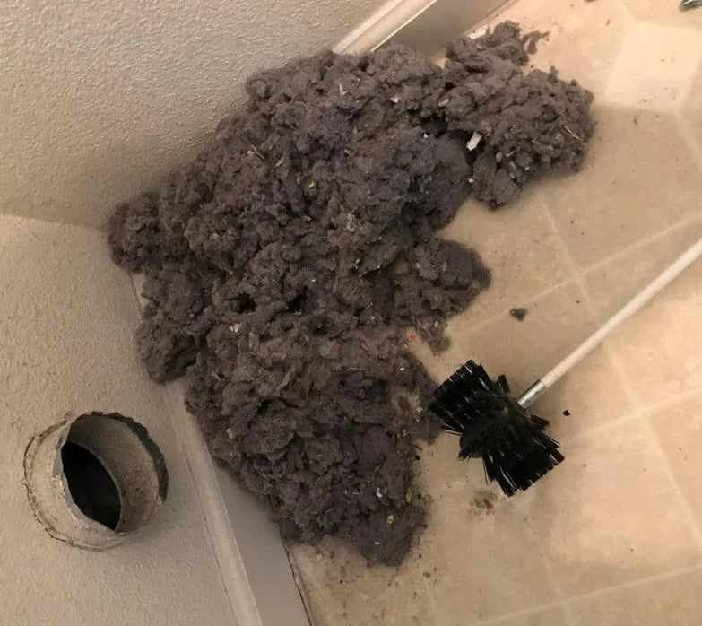 Flexible pole chimney cleaning brush with nylon brush head, extends to 600mm for dryer vent and duct cleaning.