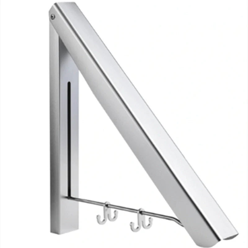 Stainless steel telescopic wall-mounted clothes drying rack extending up to 120cm