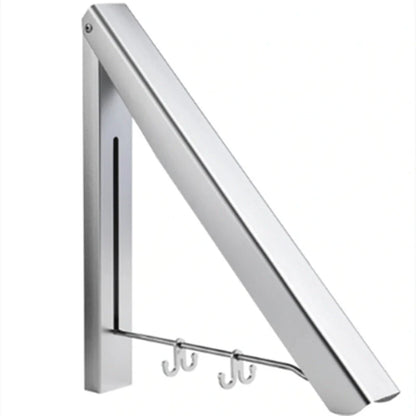 Stainless steel telescopic wall-mounted clothes drying rack extending up to 120cm