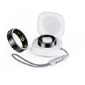 Black ceramic smart ring for heart rate and blood oxygen monitoring with waterproof sleep tracking