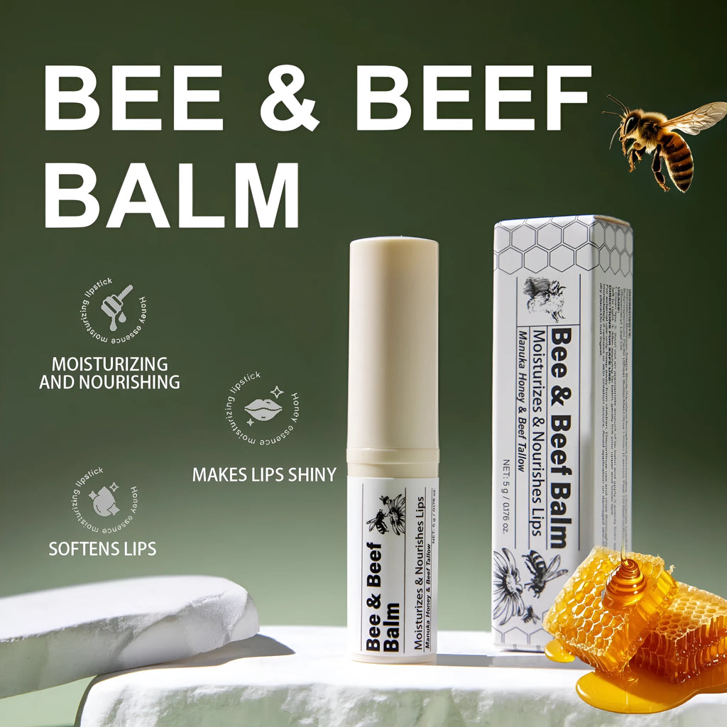 Beef fat and organic grass-fed butter lip balm stick 83mm tall 19mm wide FP-B020 colour