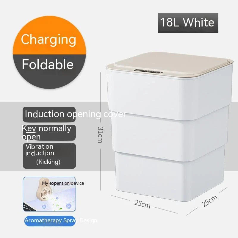 Hands-Free Automatic Trash Can with Odor Control and UV Sterilization for Kitchen, Bathroom, and Office Use