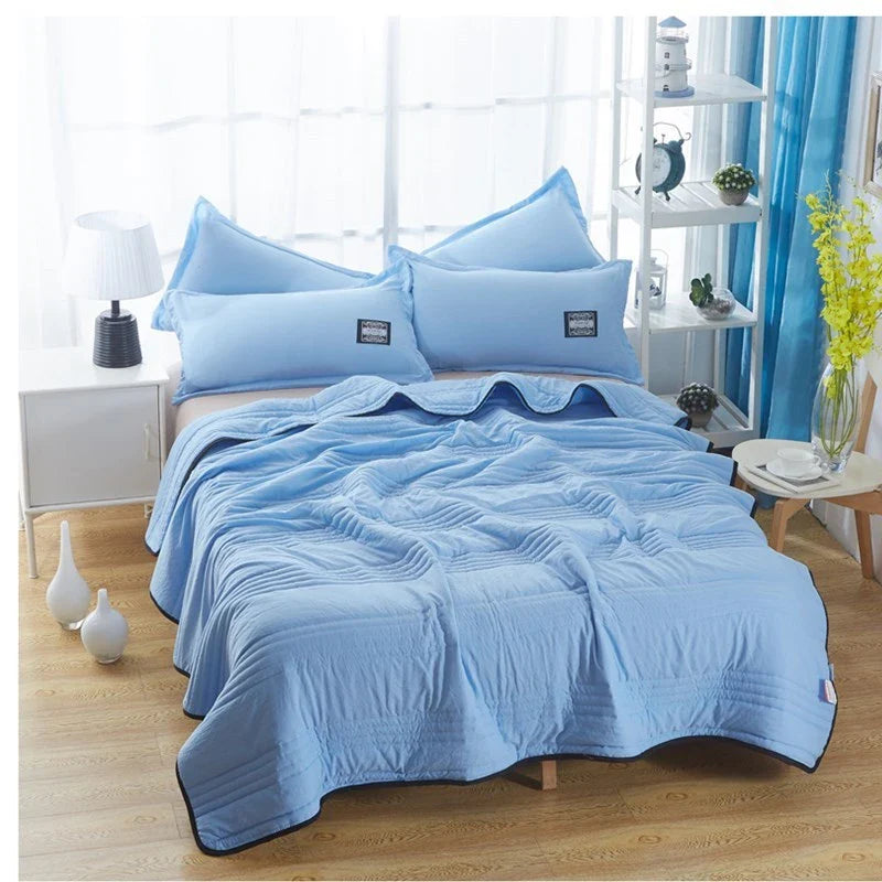 Lightweight polyester cooling blanket in various colours for summer comfort