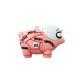 Pink piggy silicone earphone sleeve for AirPods with clamshell design and hook